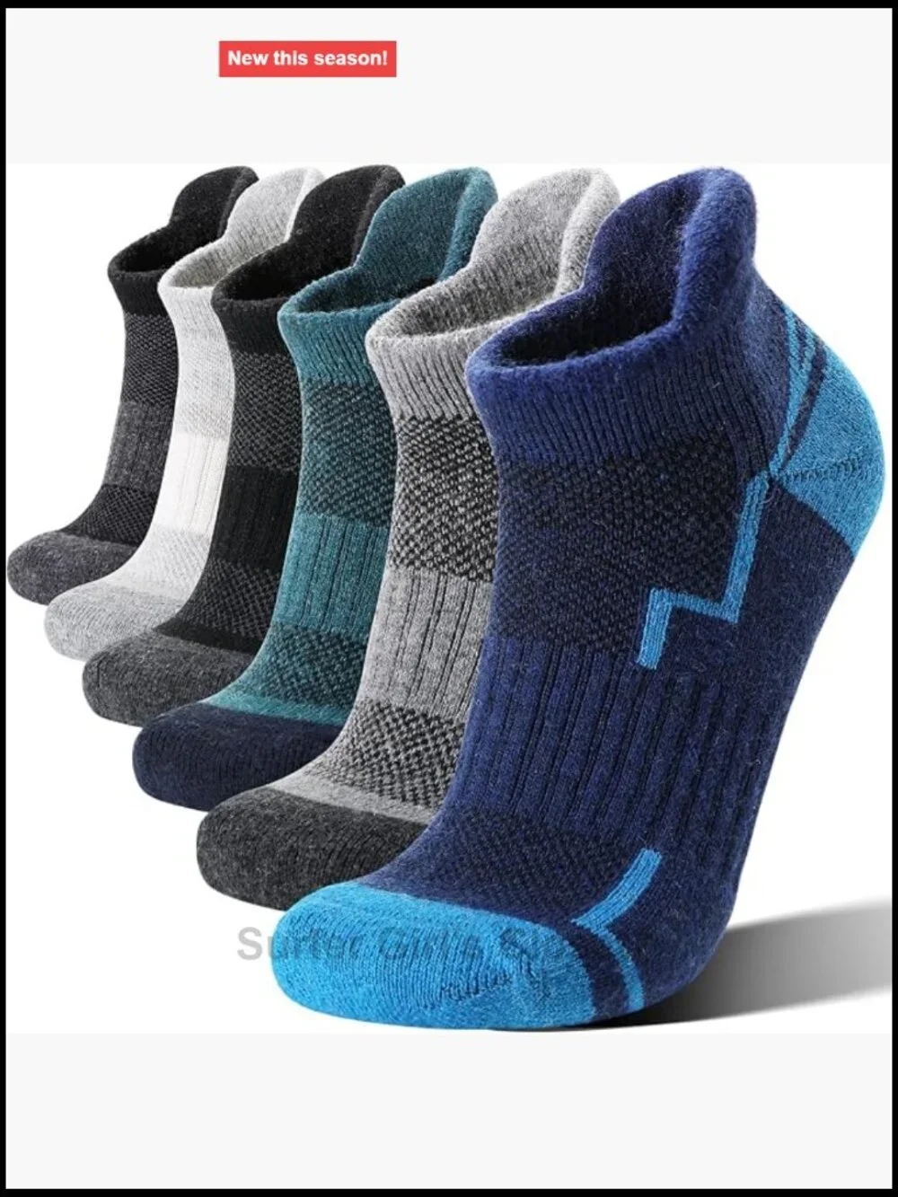 6 Pairs Merino Wool Ankle Hiking Running Socks Compression Support Athletic Low